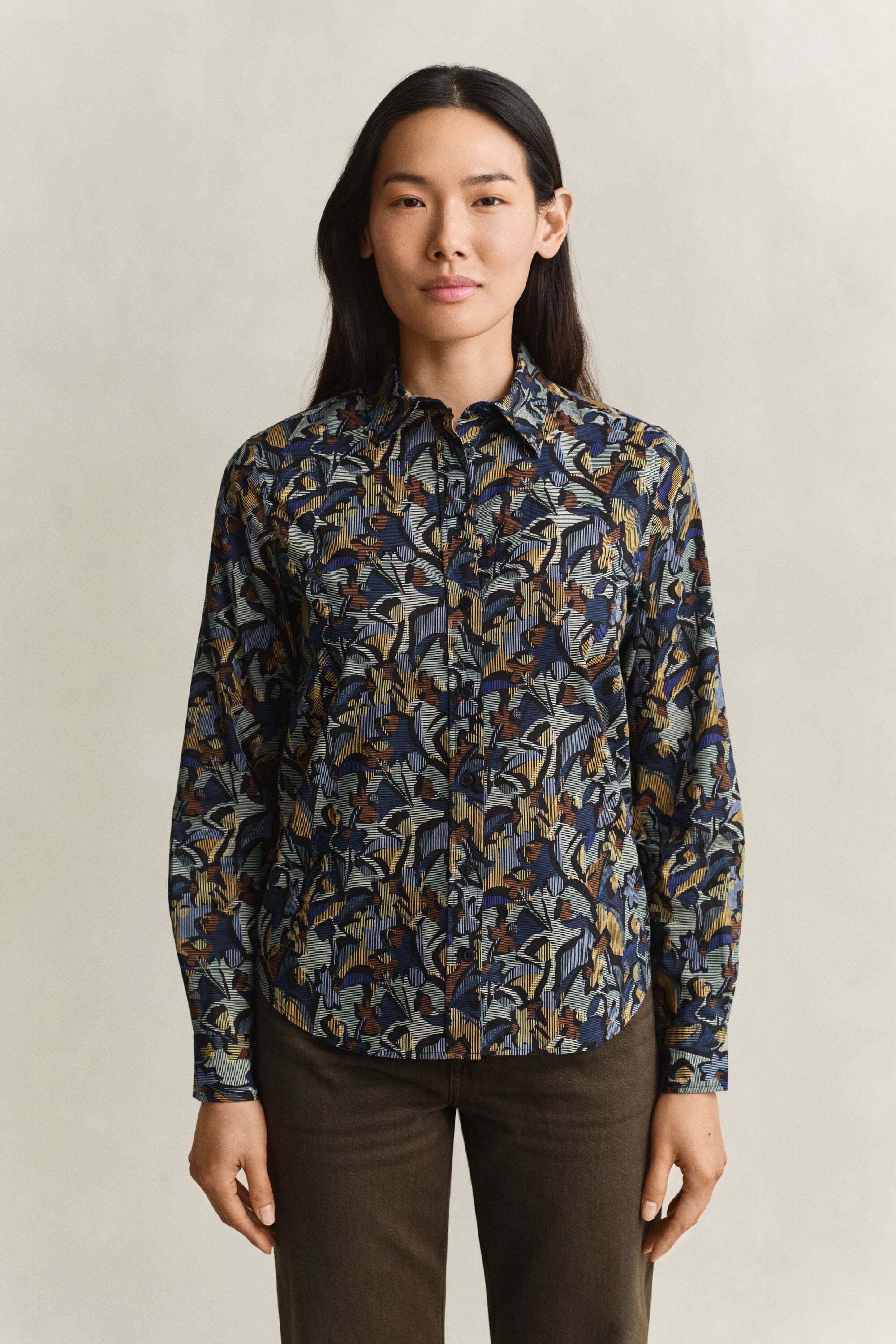 Chemise en voile de coton à motif imprimé