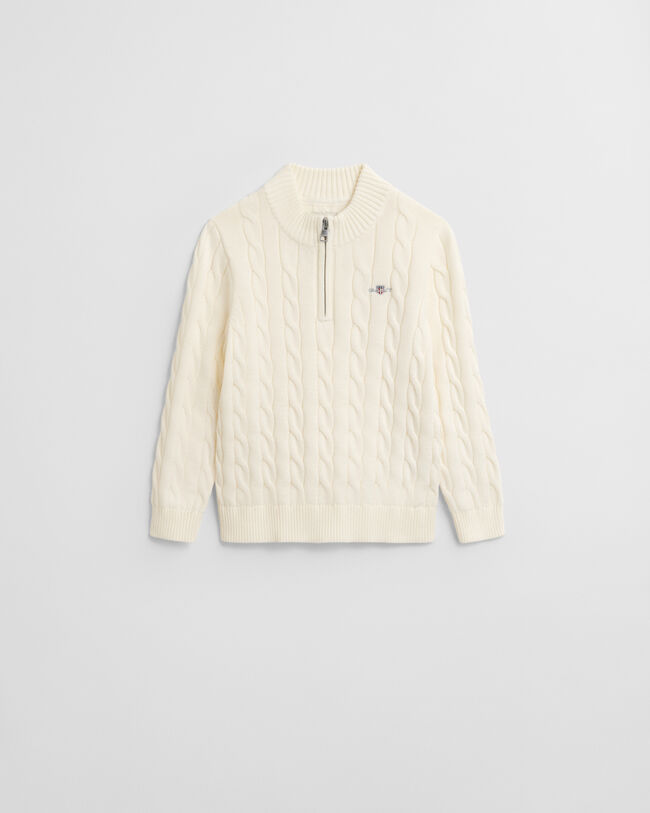 Pull à demi-zip en coton torsadé Enfant