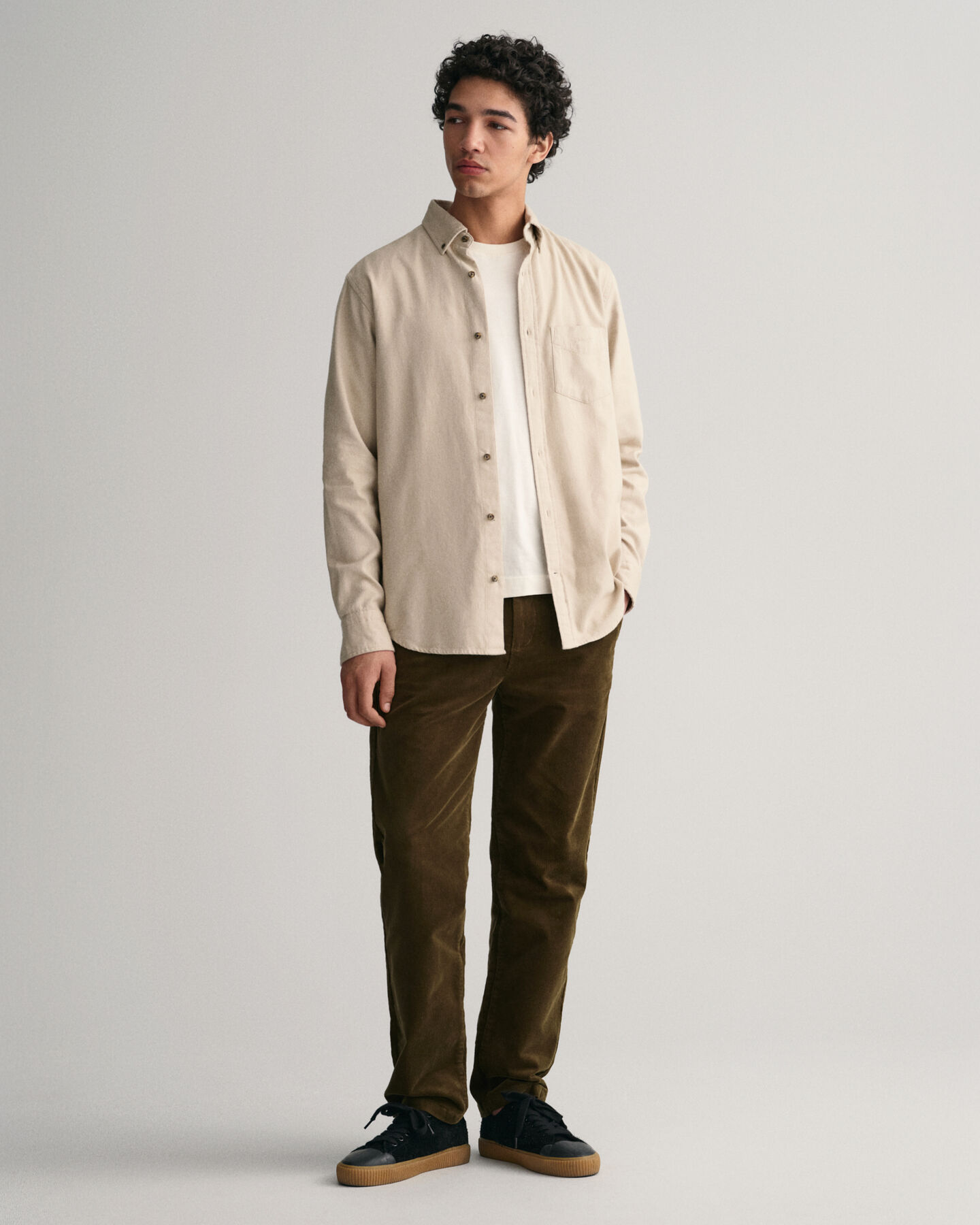 Chemise regular fit en flanelle &agrave; chevrons