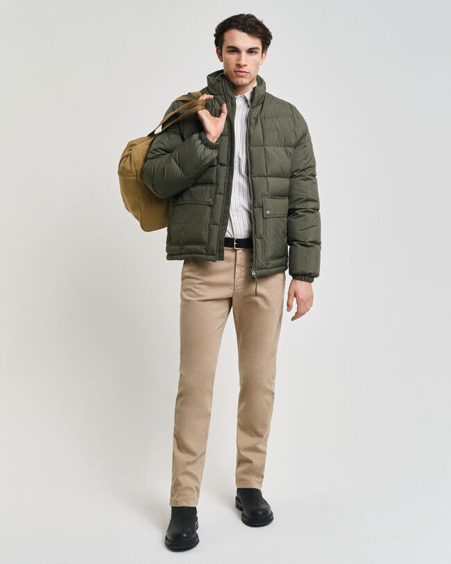 Pantalon chino slim fit en tissu armuré Structured