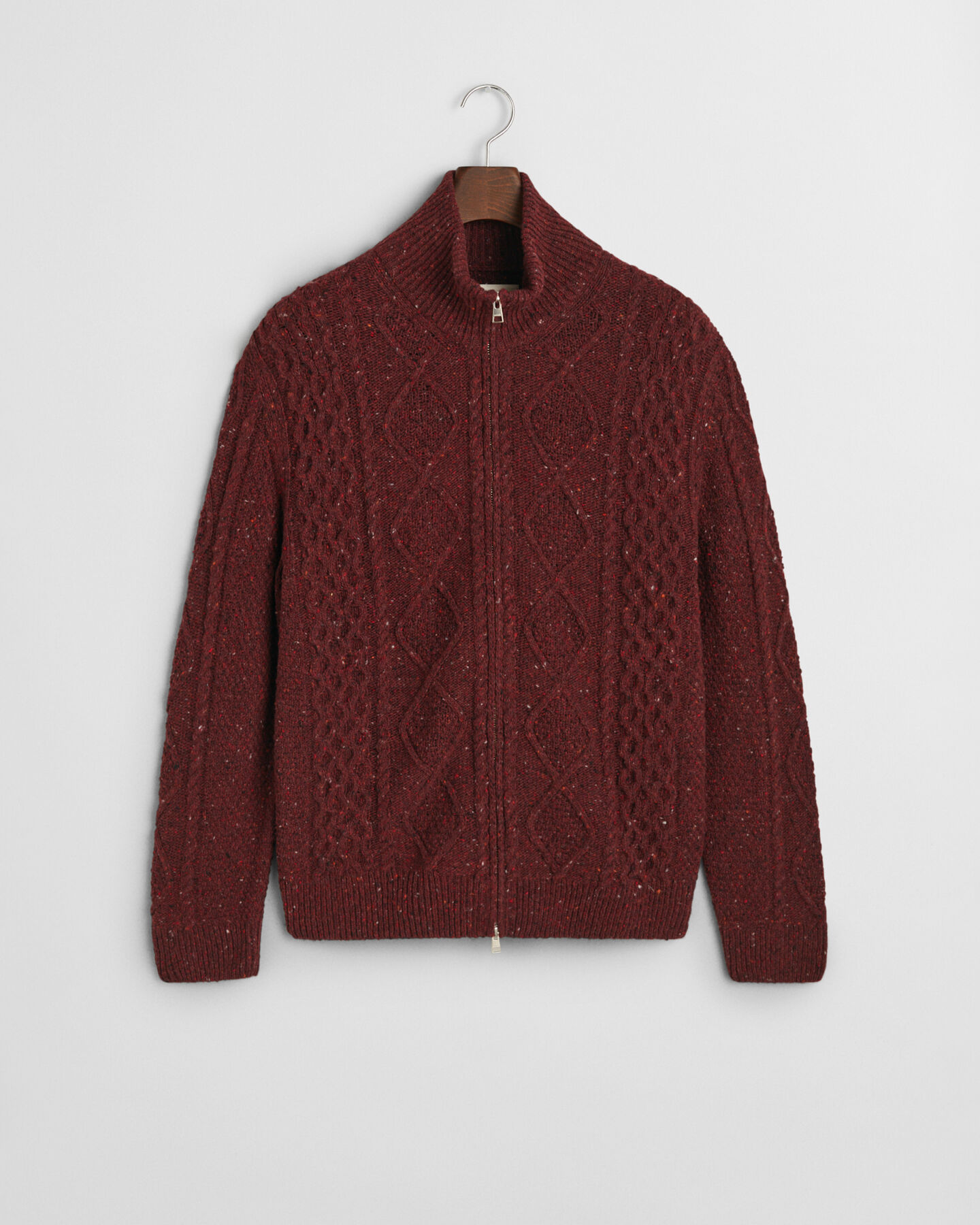 Cardigan zippé en maille torsadée