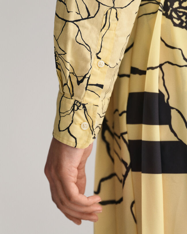 Chemise regular fit en voile de coton à motif Line Drawing