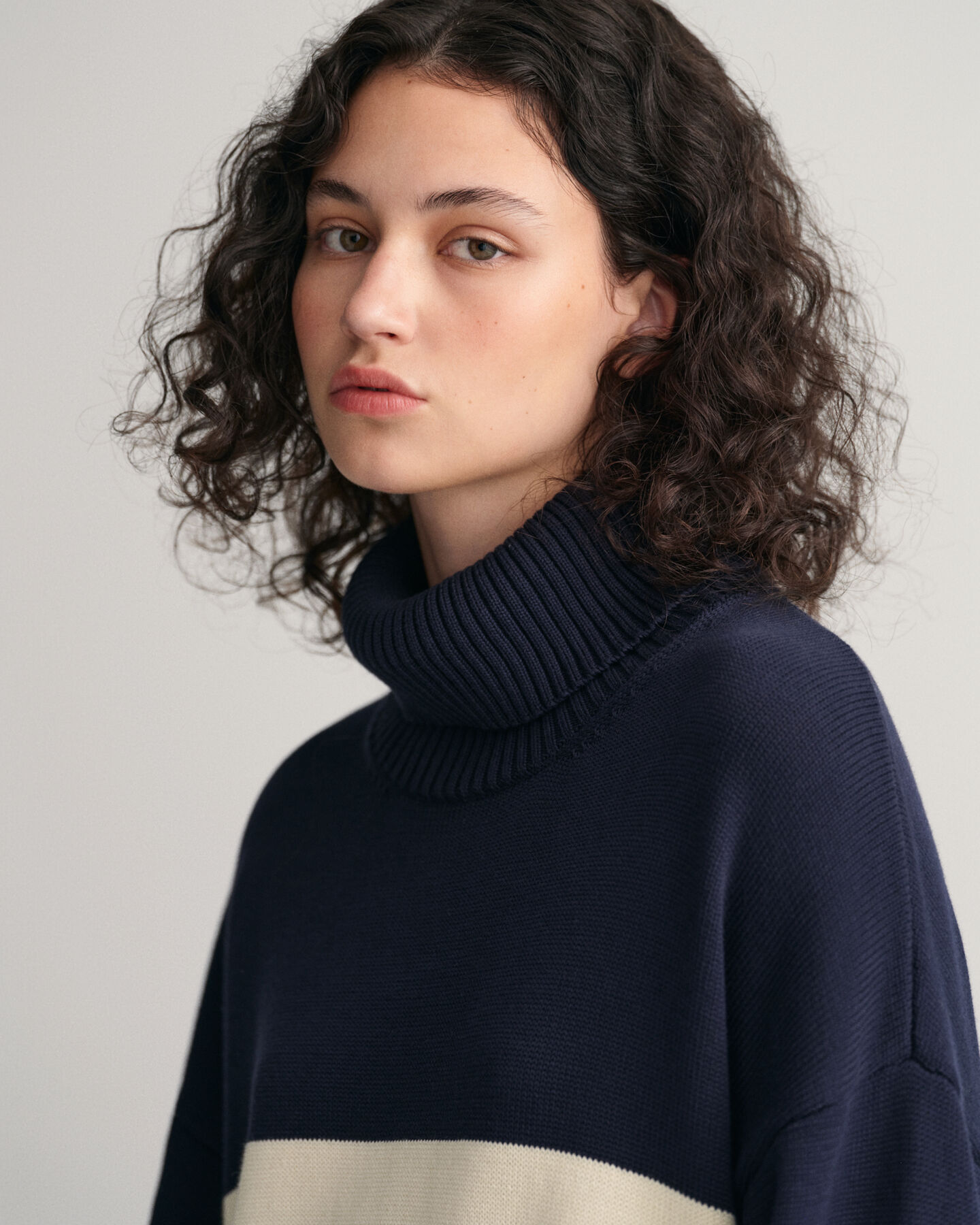 Robe en maille à rayures marinières