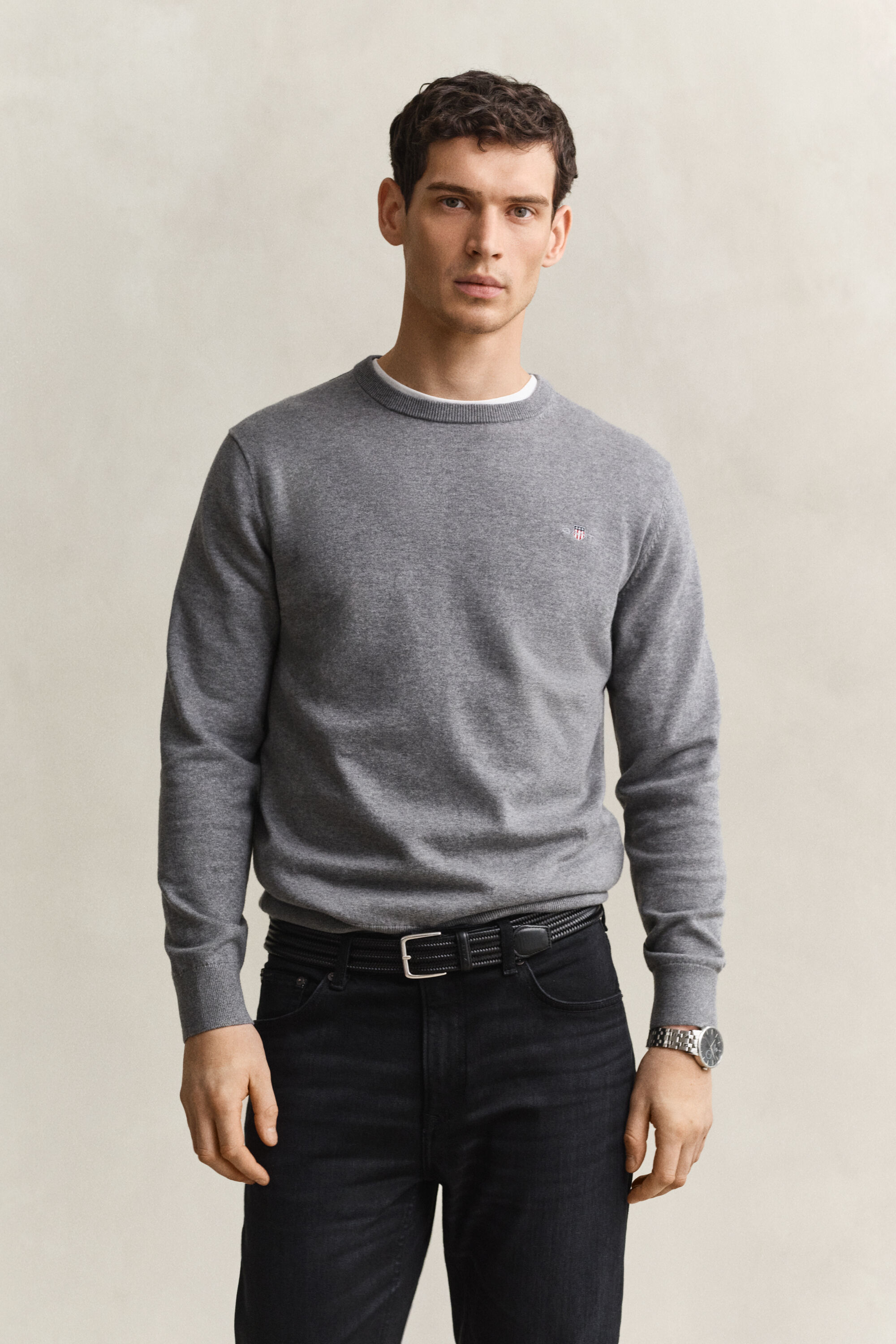 Pull col rond en coton