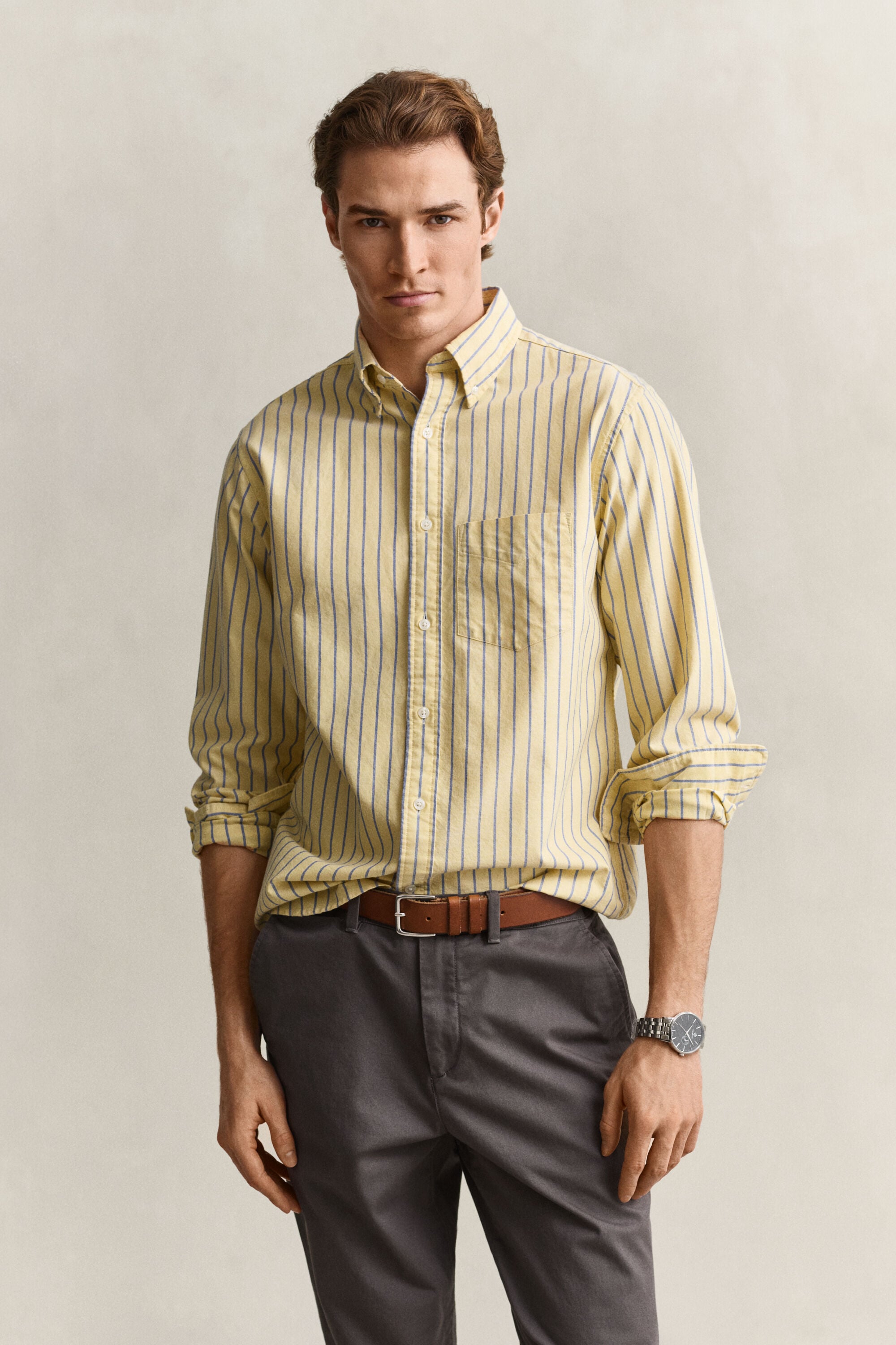 Chemise en coton Oxford classique à rayures