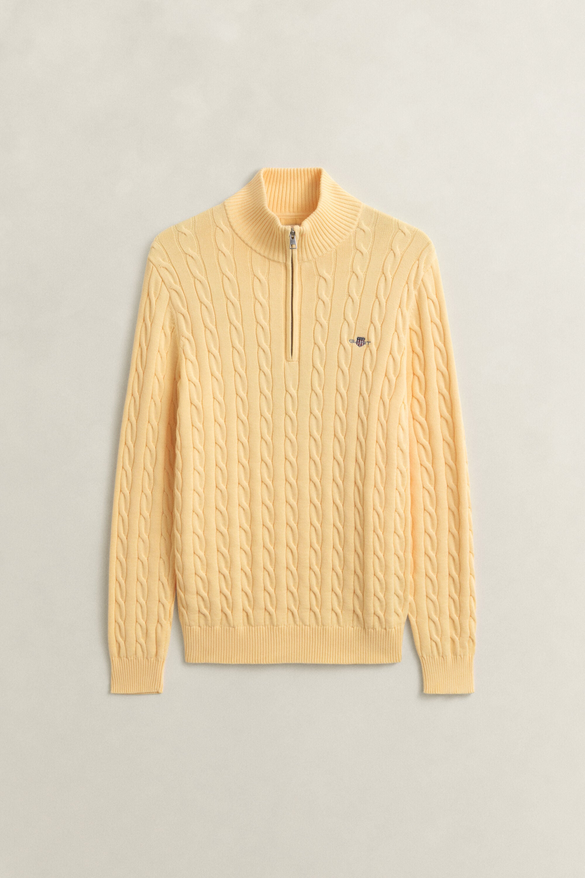 Pull à demi-zip en maille de coton torsadée
