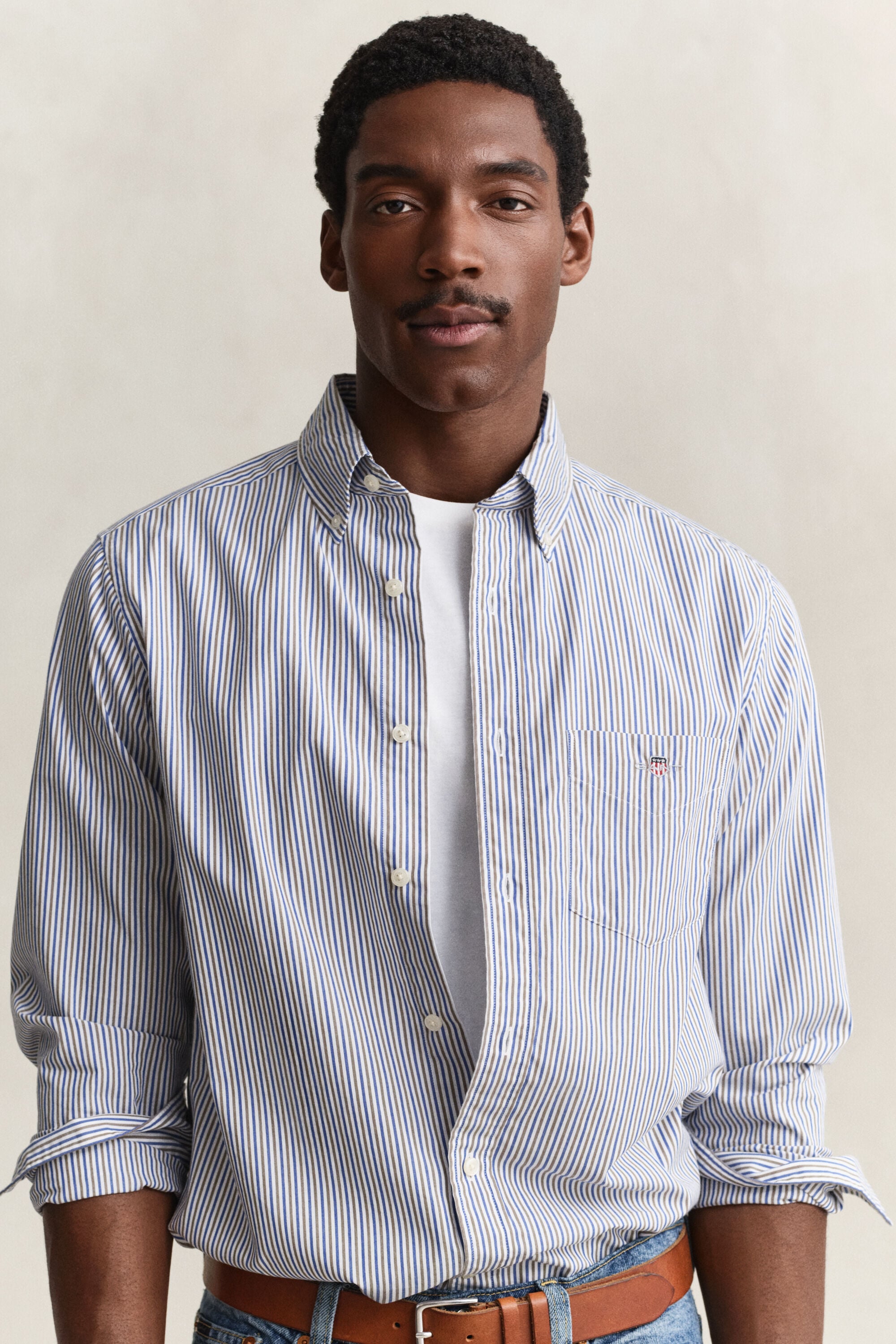 Chemise en popeline à rayures