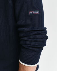 Pull ras du cou en coton côtelé