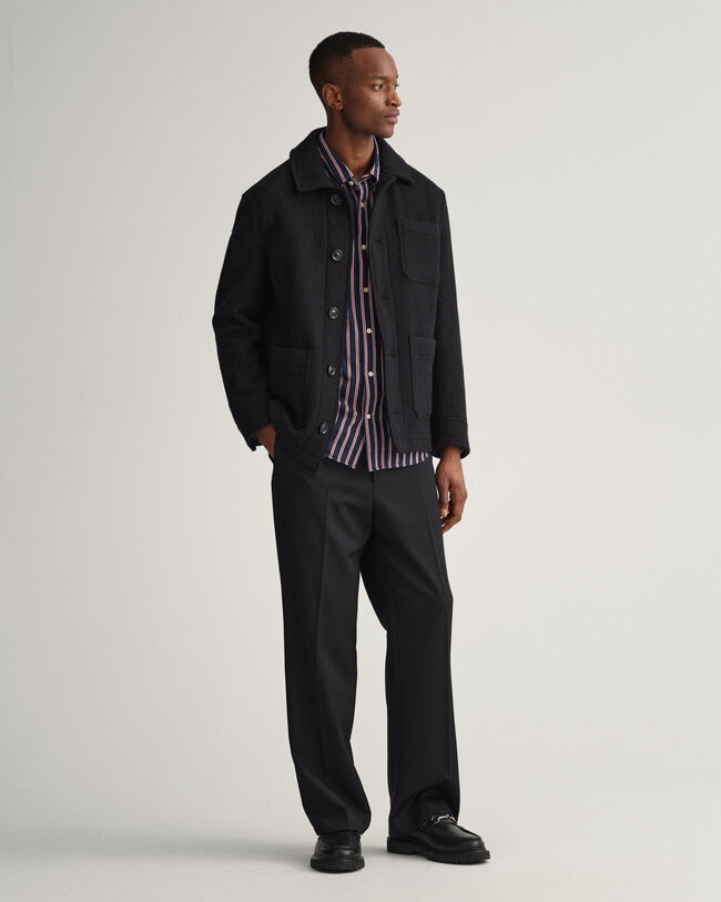 Chemise relaxed fit à rayures armurées