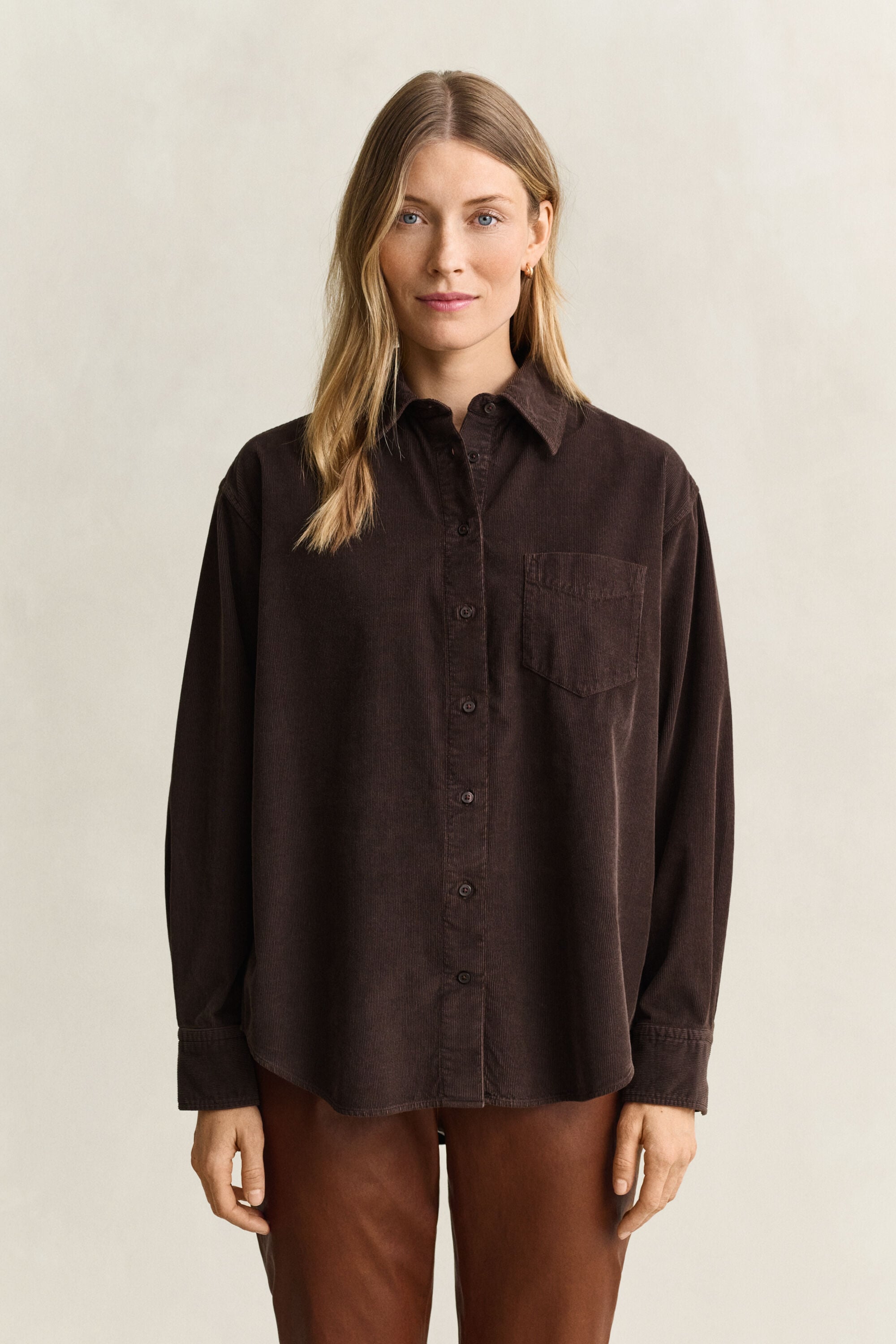 Chemise décontractée en velours côtelé