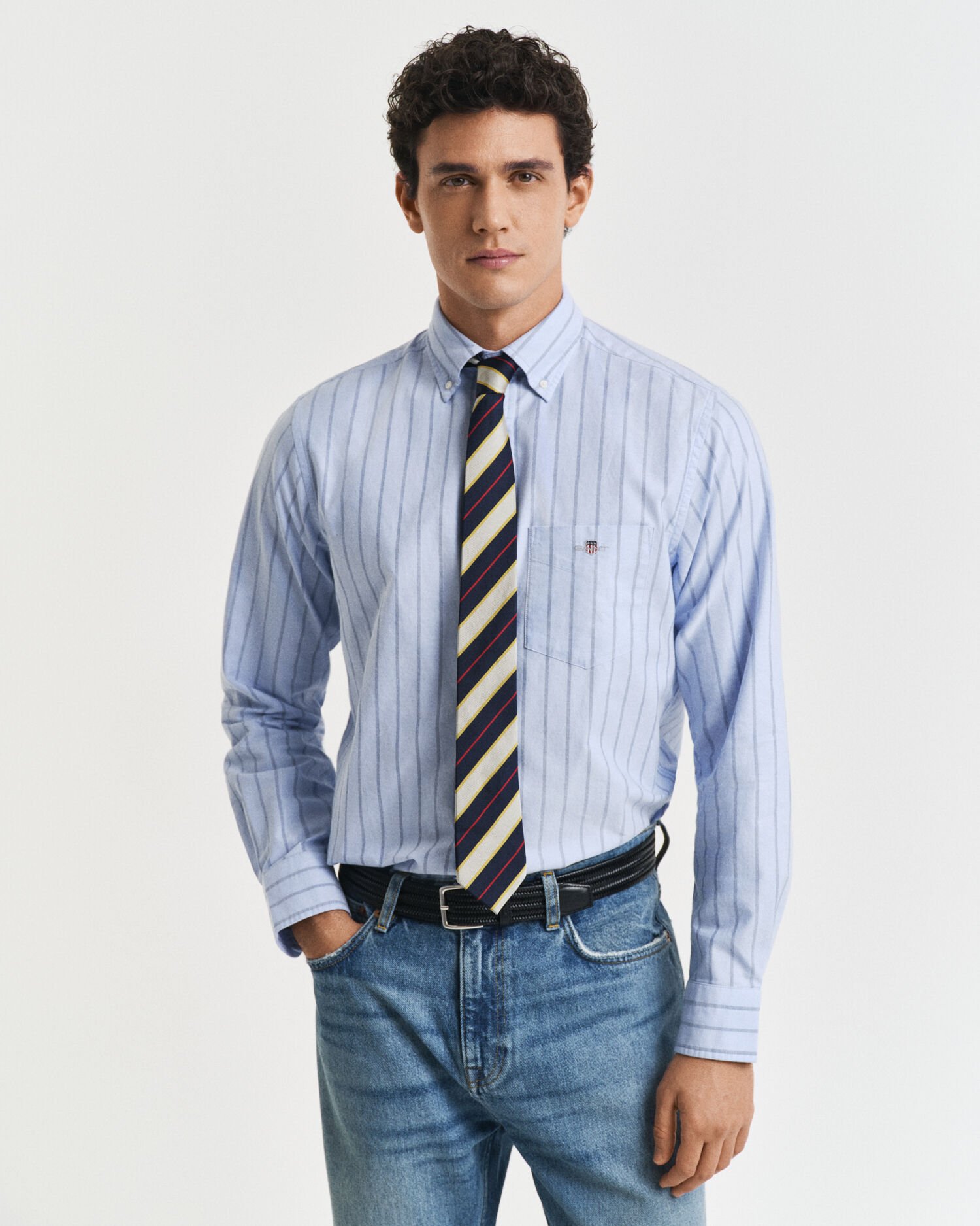Chemise coupe regular en coton Oxford classique à rayures