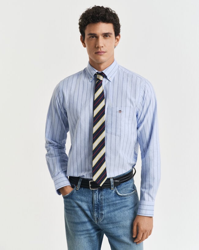 Chemise coupe regular en coton Oxford classique à rayures