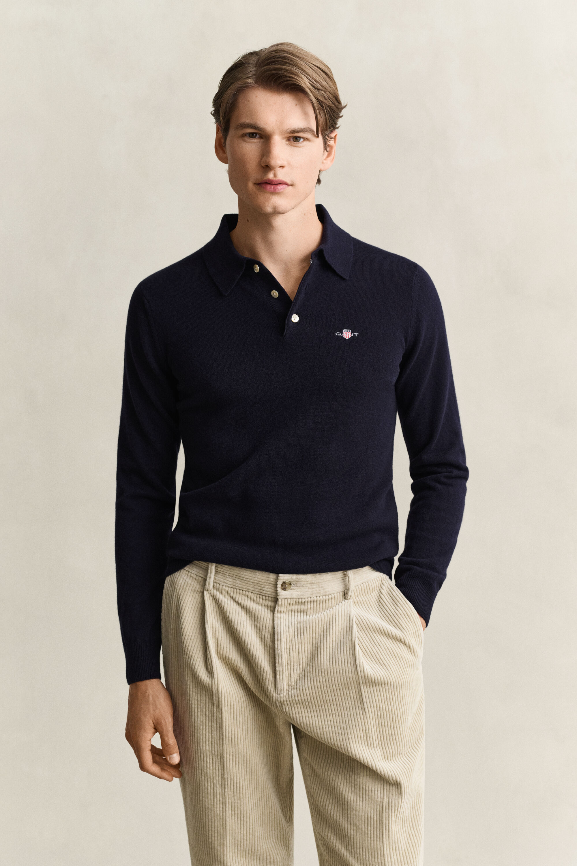 Pull polo en laine d'agneau ultrafine