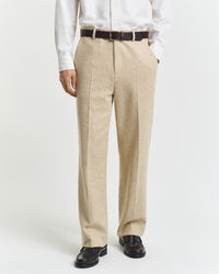 Pantalon de costume coupe décontractée à chevrons effet moucheté