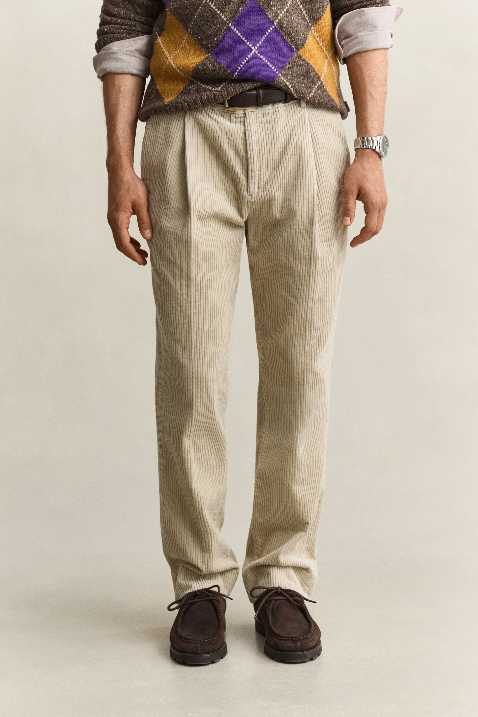 Pantalon de costume en velours côtelé