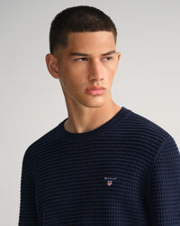 Pull ras du cou en coton Texture