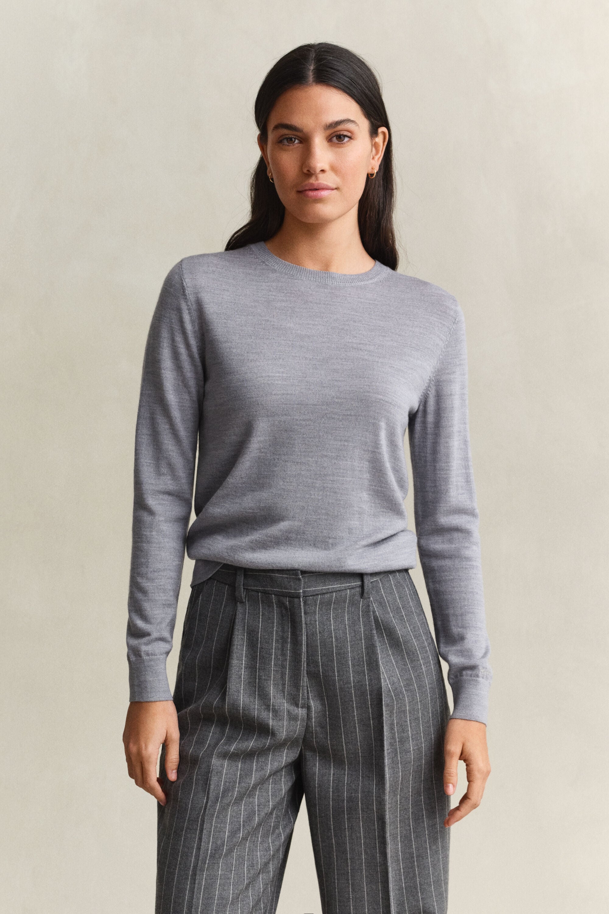 Pull col rond en laine mérinos extrafine