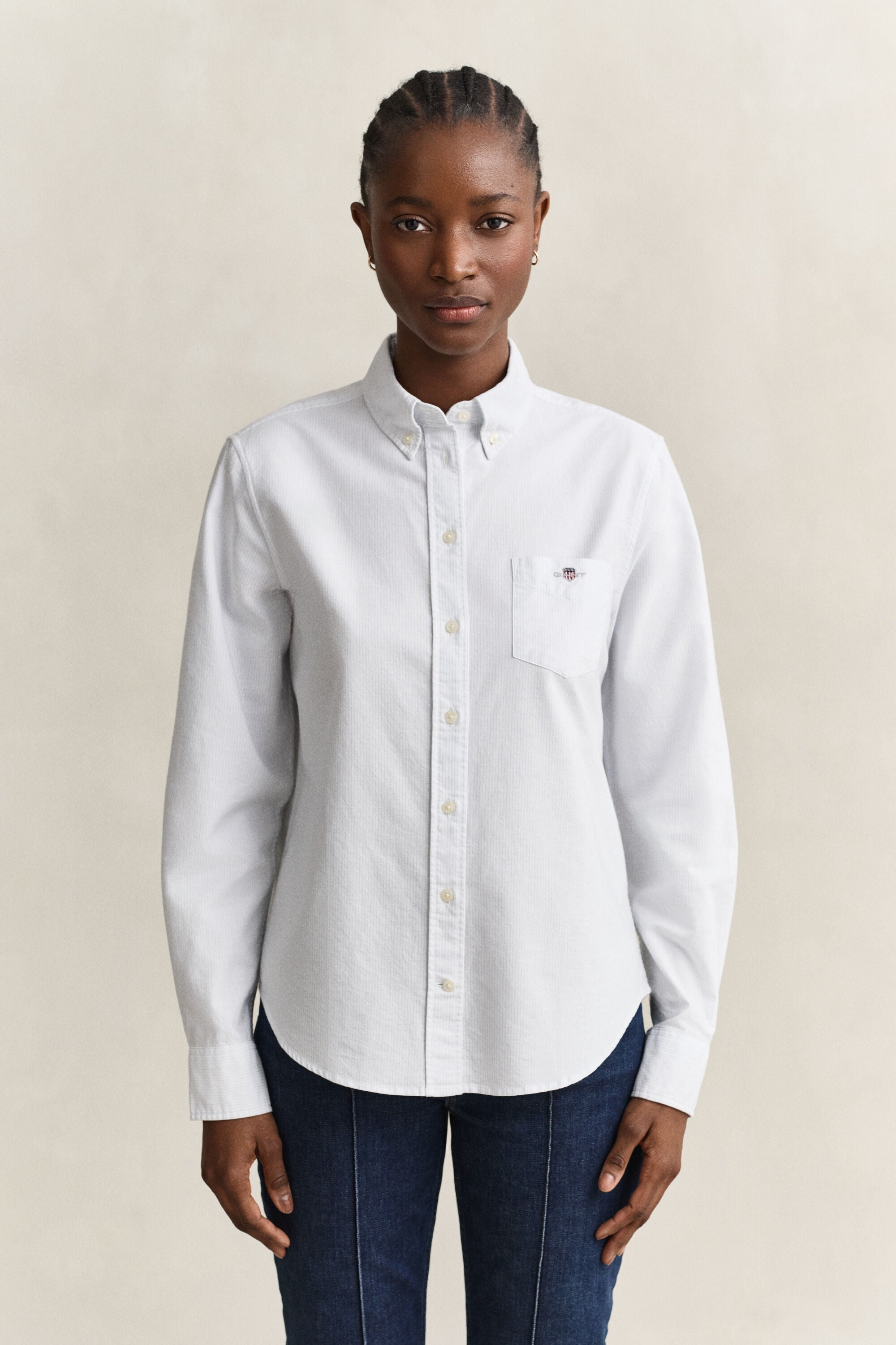 Chemise en coton Oxford classique à rayures