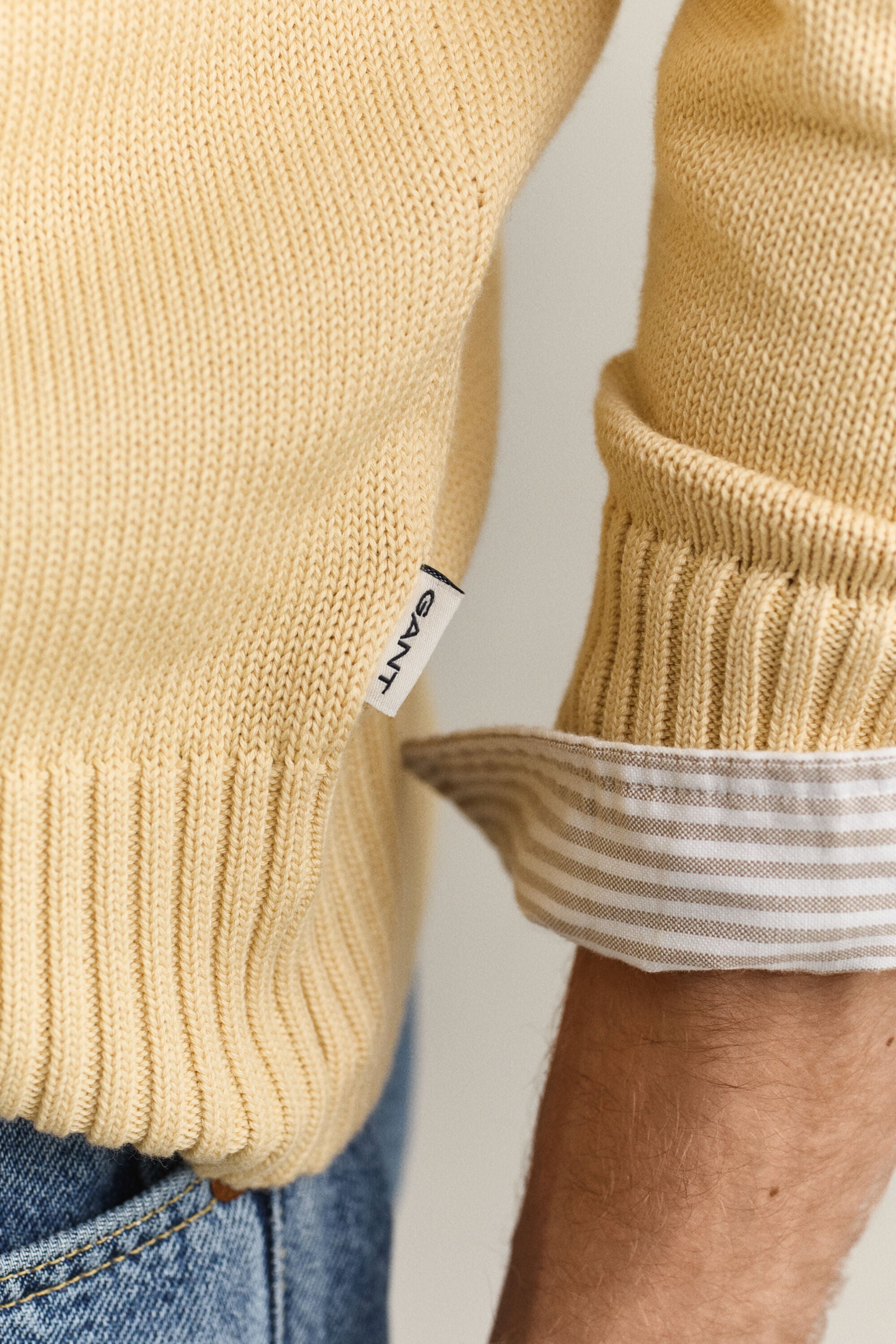 Pull à col boutonné en coton Supima