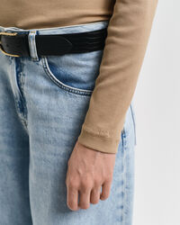 Haut col roulé côtelé à manches longues