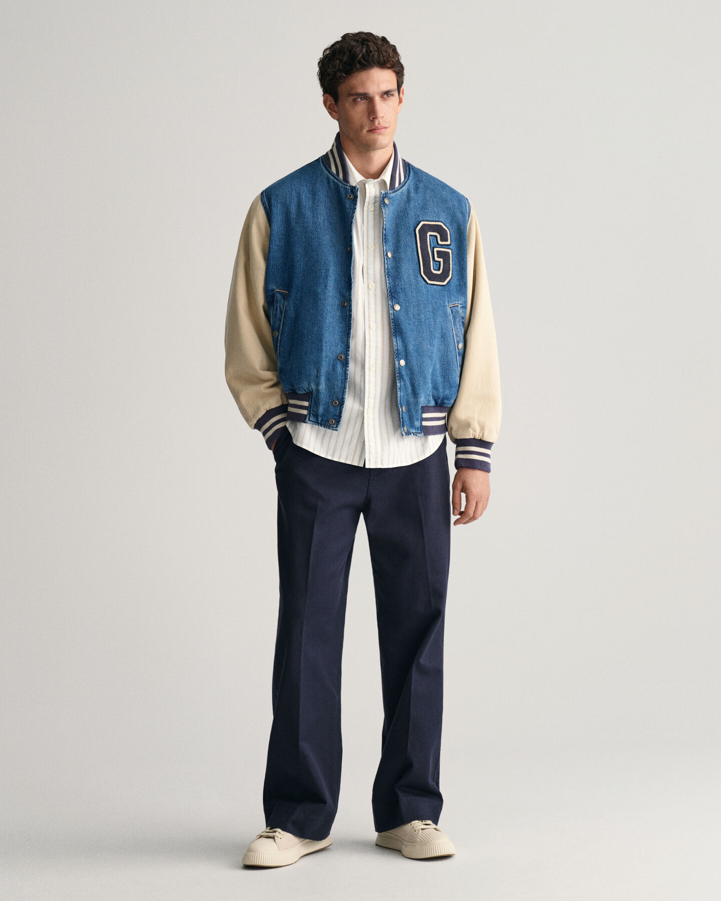 Chemise relaxed fit ray&eacute;e &agrave; manches courtes Heritage Poplin