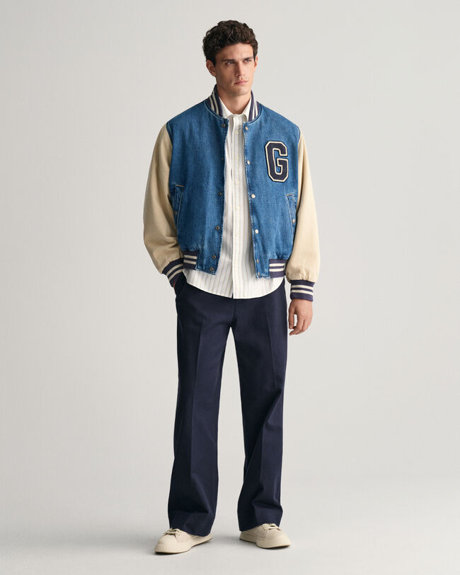 Chemise relaxed fit ray&eacute;e &agrave; manches courtes Heritage Poplin