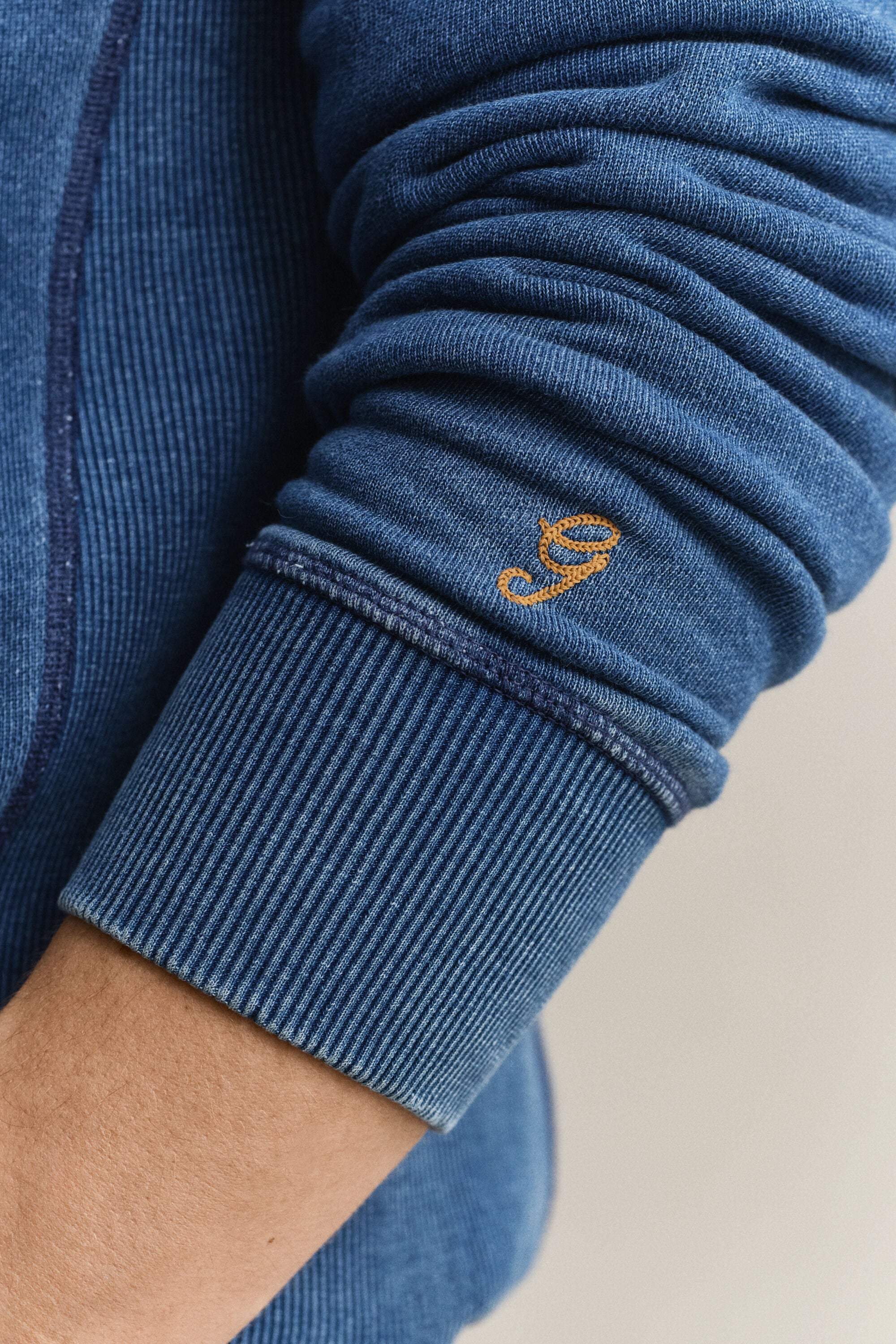 Sweat-shirt col rond indigo