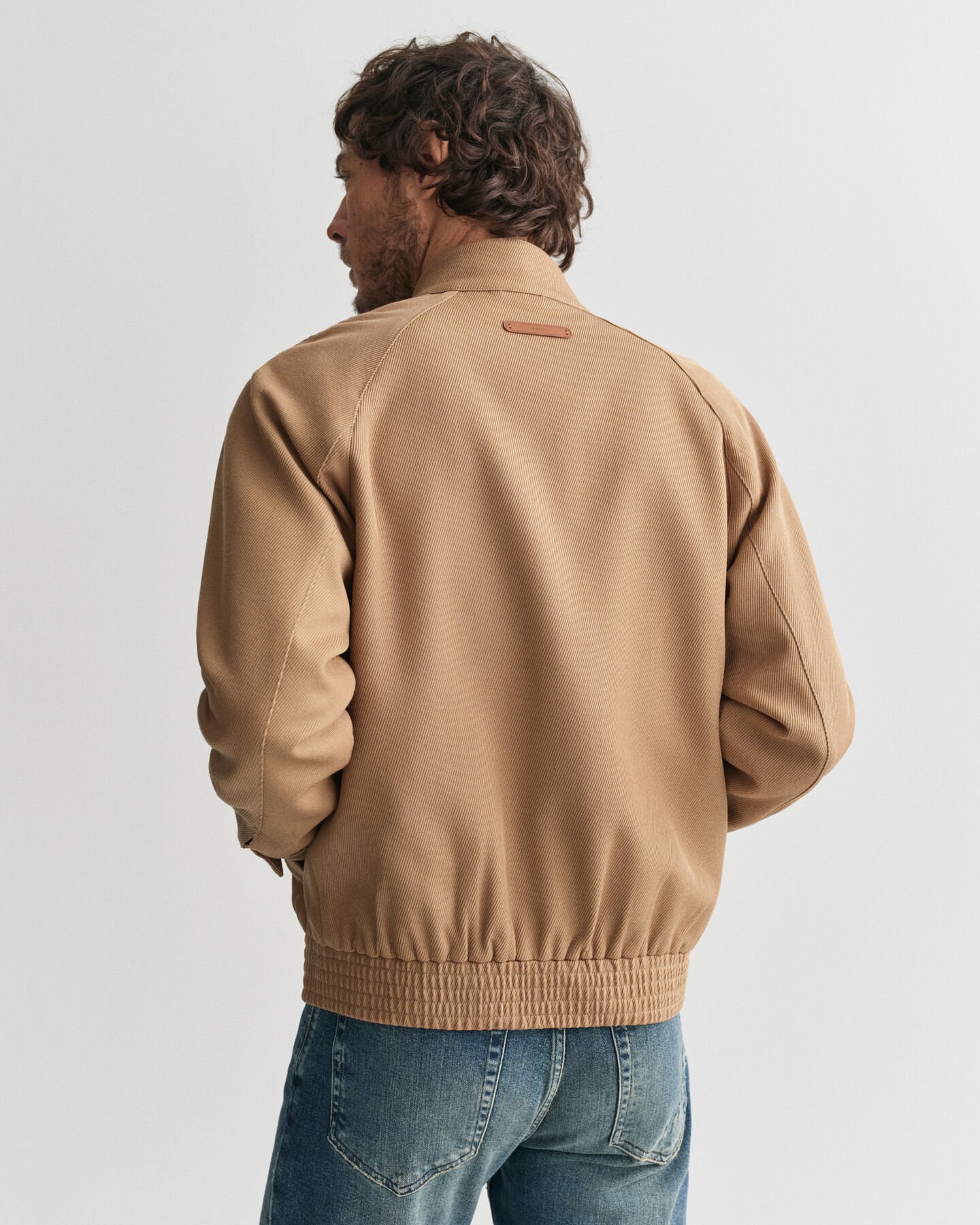 Veste Harrington en laine m&eacute;lang&eacute;e