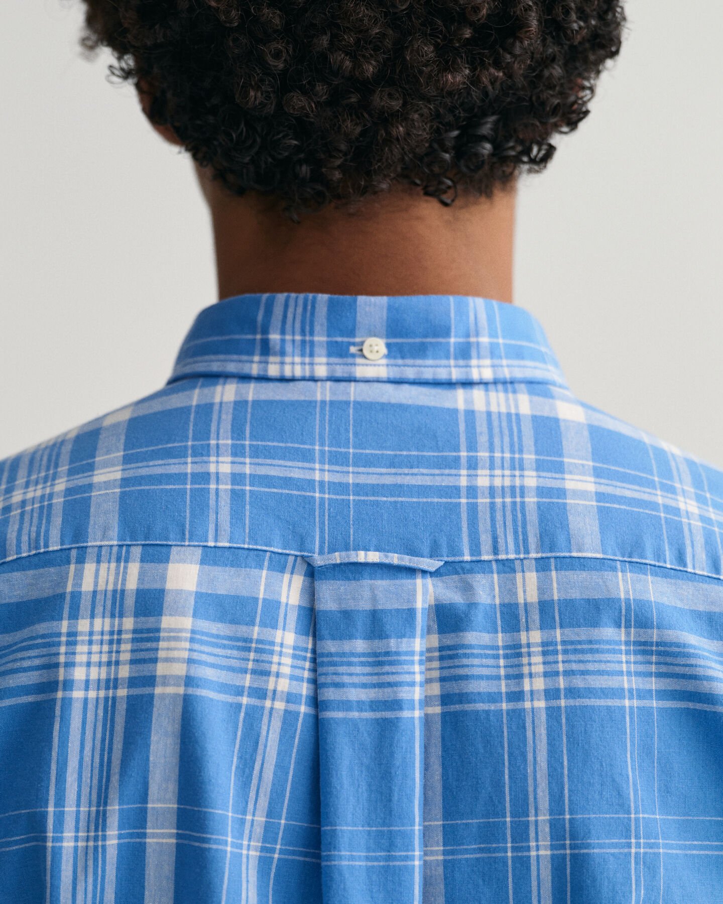 Chemise regular fit en coton et lin à carreaux