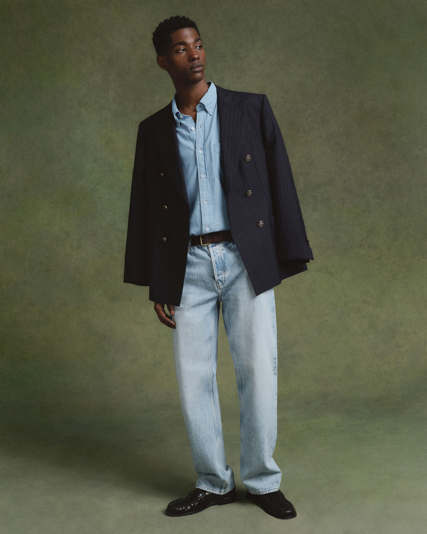 Chemise coupe ultra-ample indigo Luxury