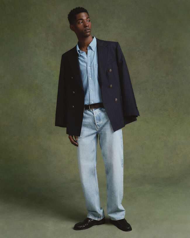 Chemise coupe ultra-ample indigo Luxury