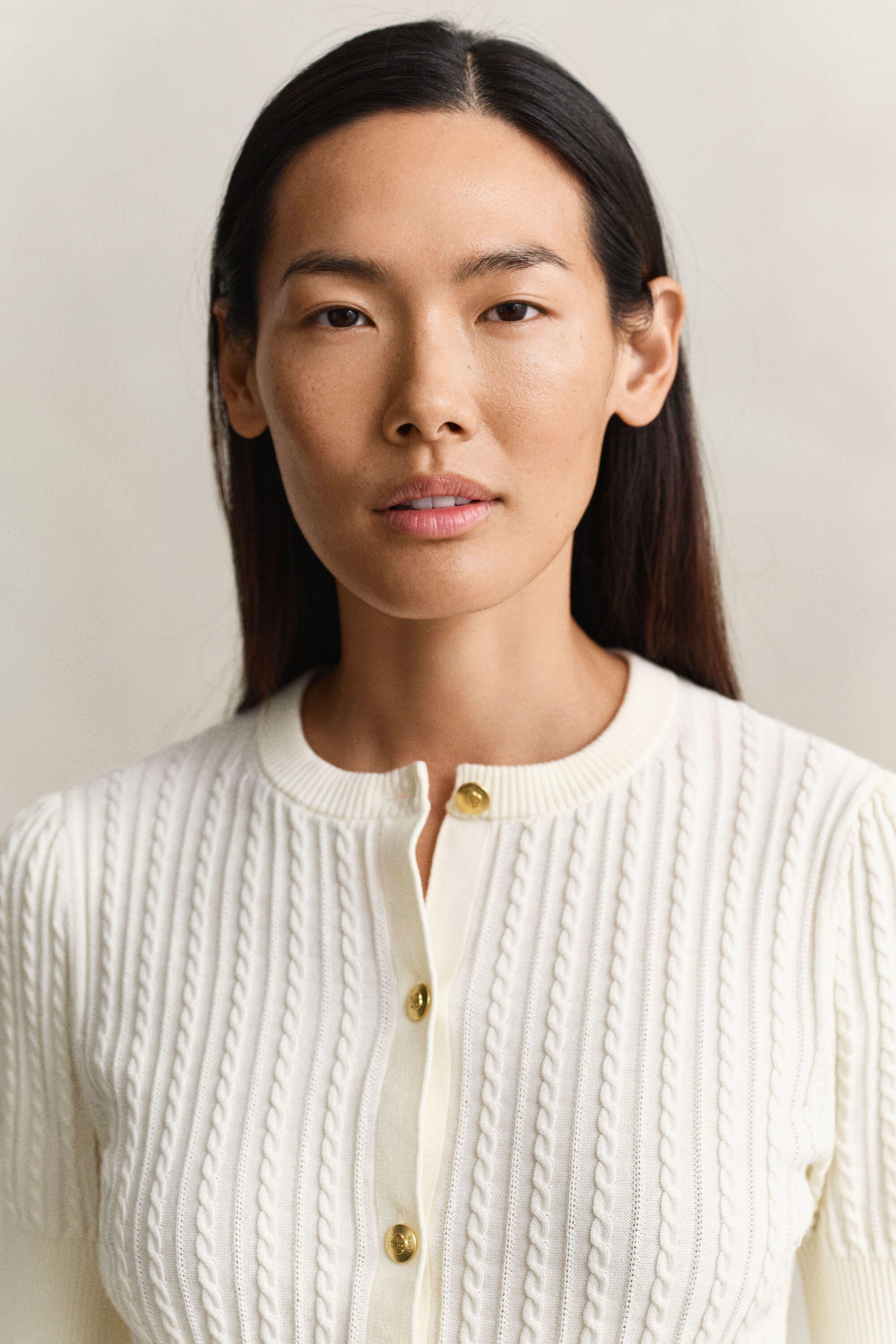 Cardigan en maille torsadée de coton