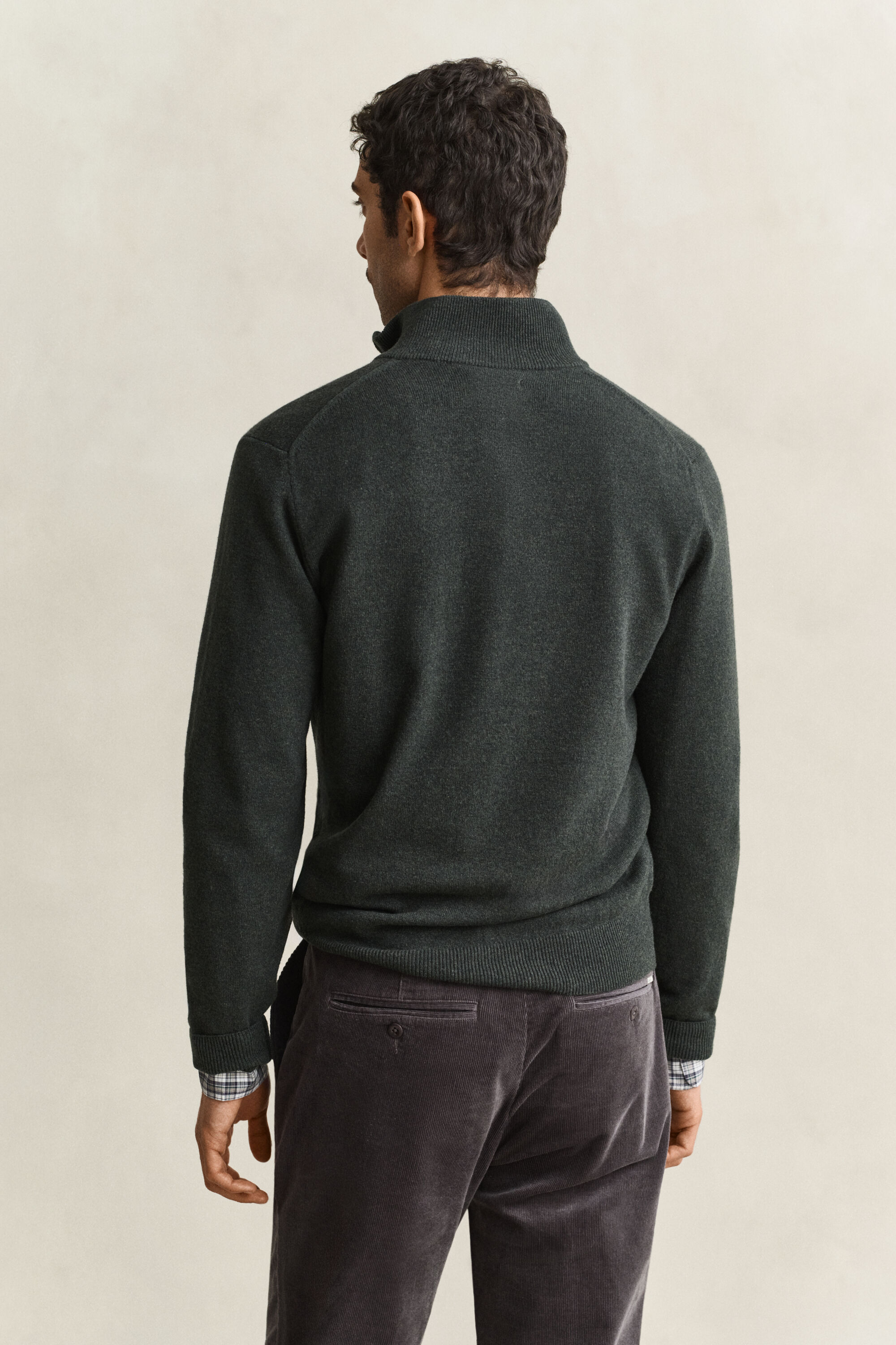 Pull à demi-zip en laine d’agneau