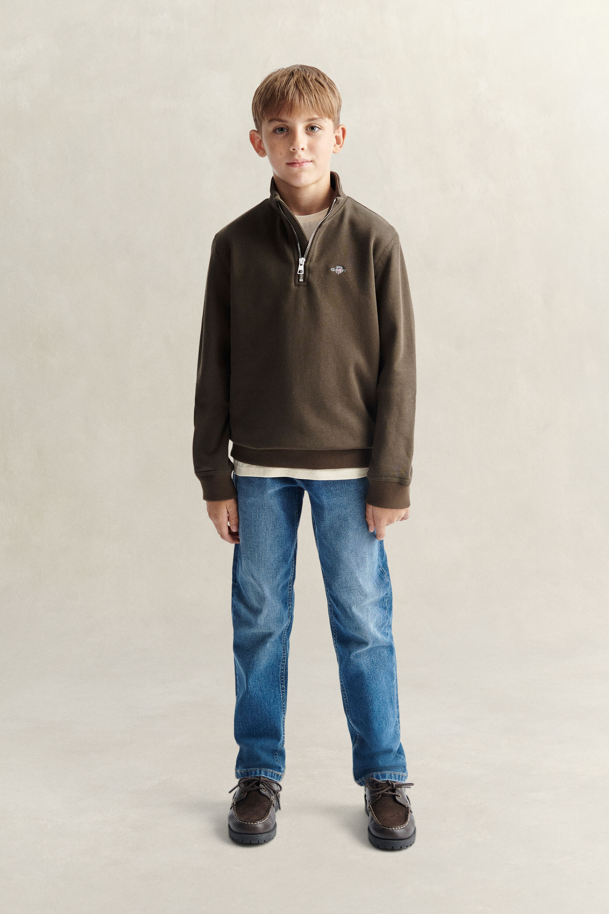 Sweat-shirt à demi-zip avec écusson Ado Garçon