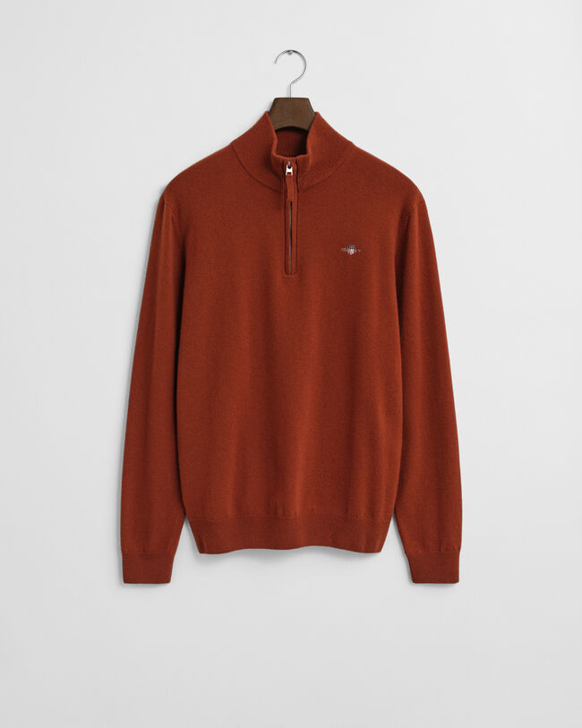 Pull à demi-zip en laine d'agneau ultra-fine