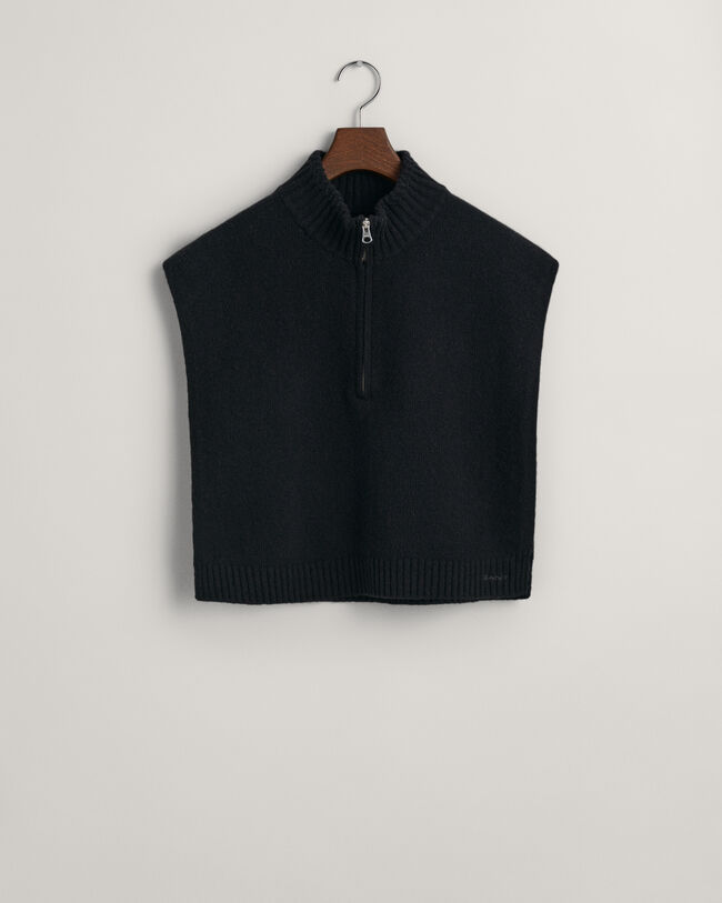 Pull sans manches en laine avec fermeture à zip