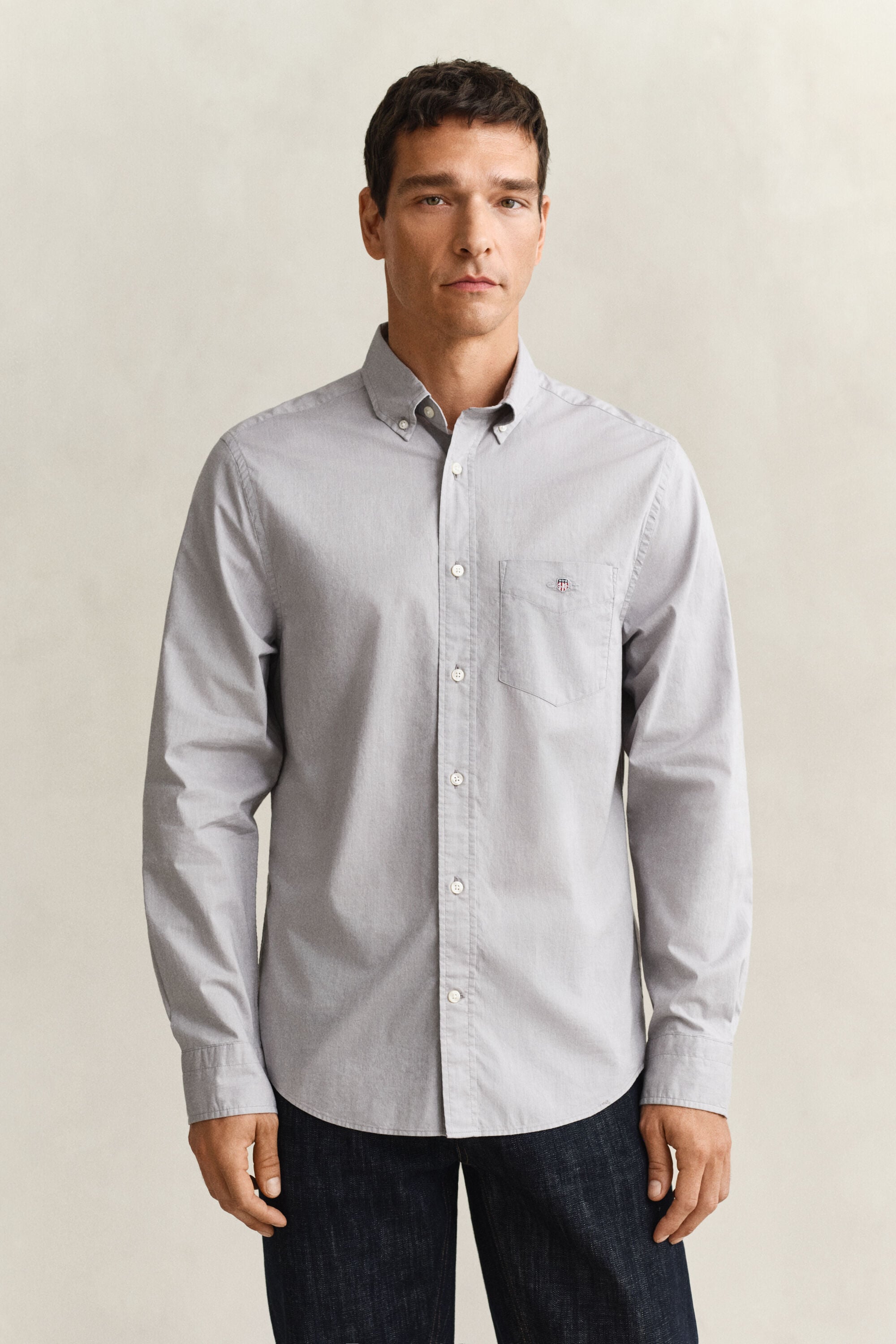 Chemise coupe regular en popeline classique