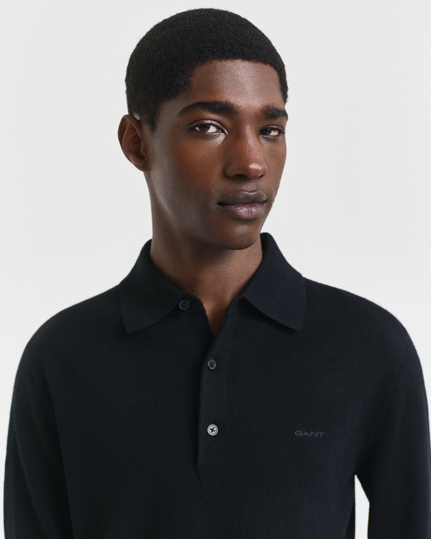 Pull façon polo en laine mérinos extrafine