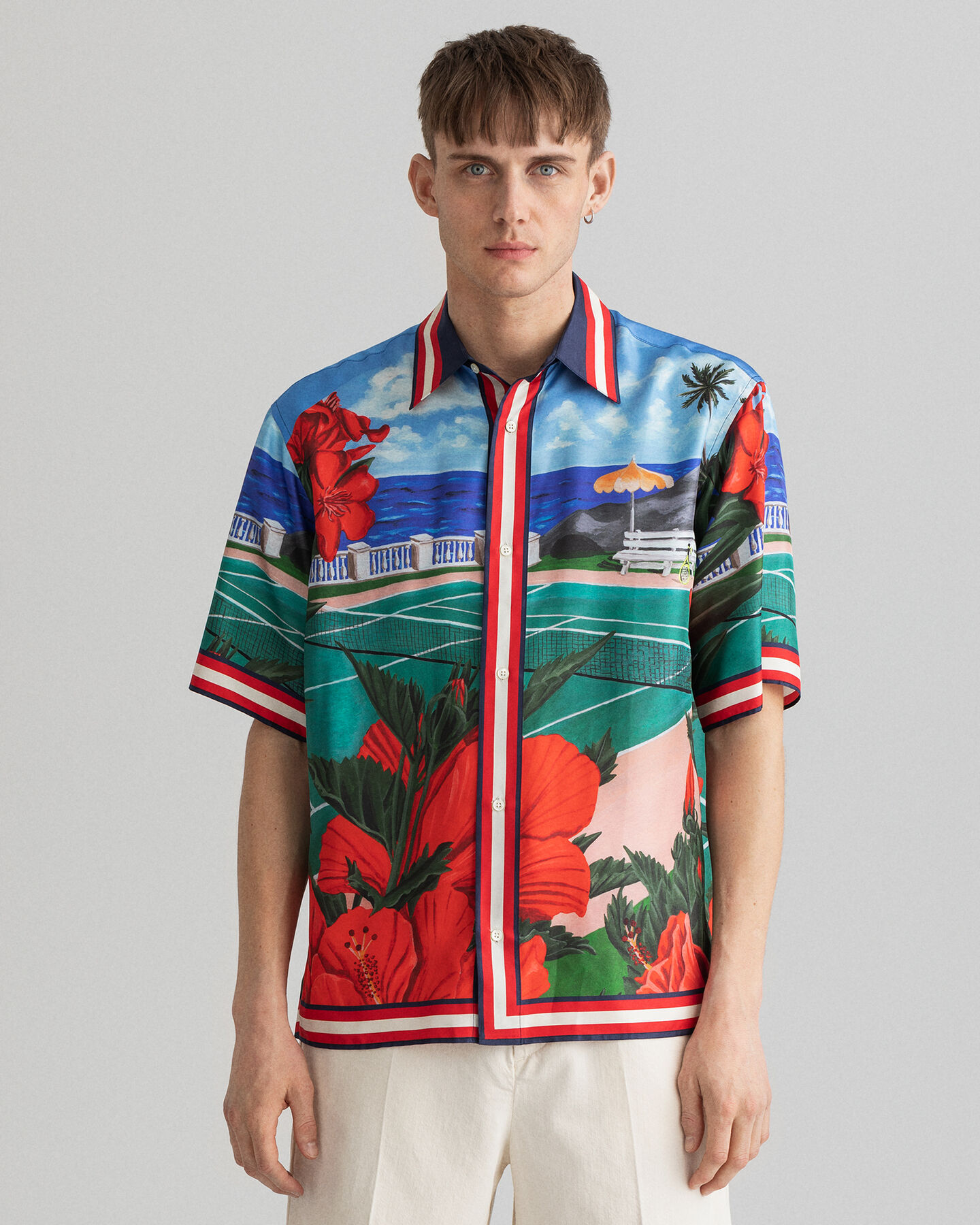 Chemise relaxed fit en soie à manches courtes Scenery