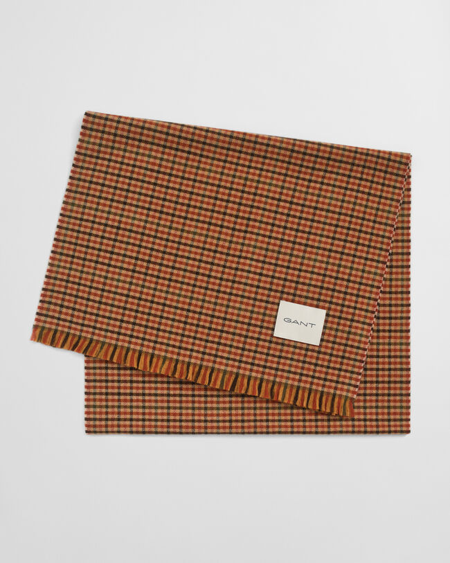 Écharpe large en laine à carreaux vichy