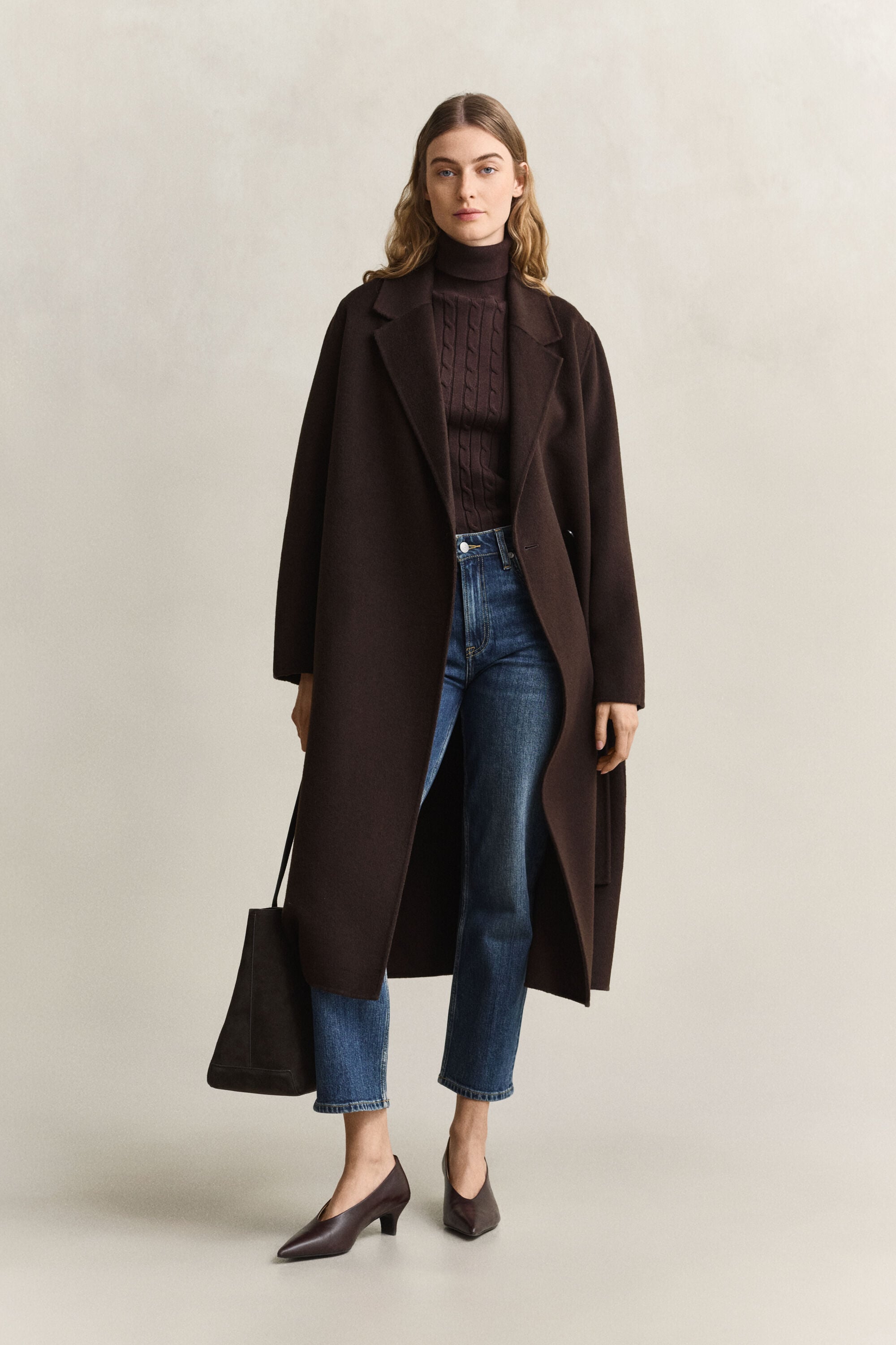 Manteau cousu main avec ceinture