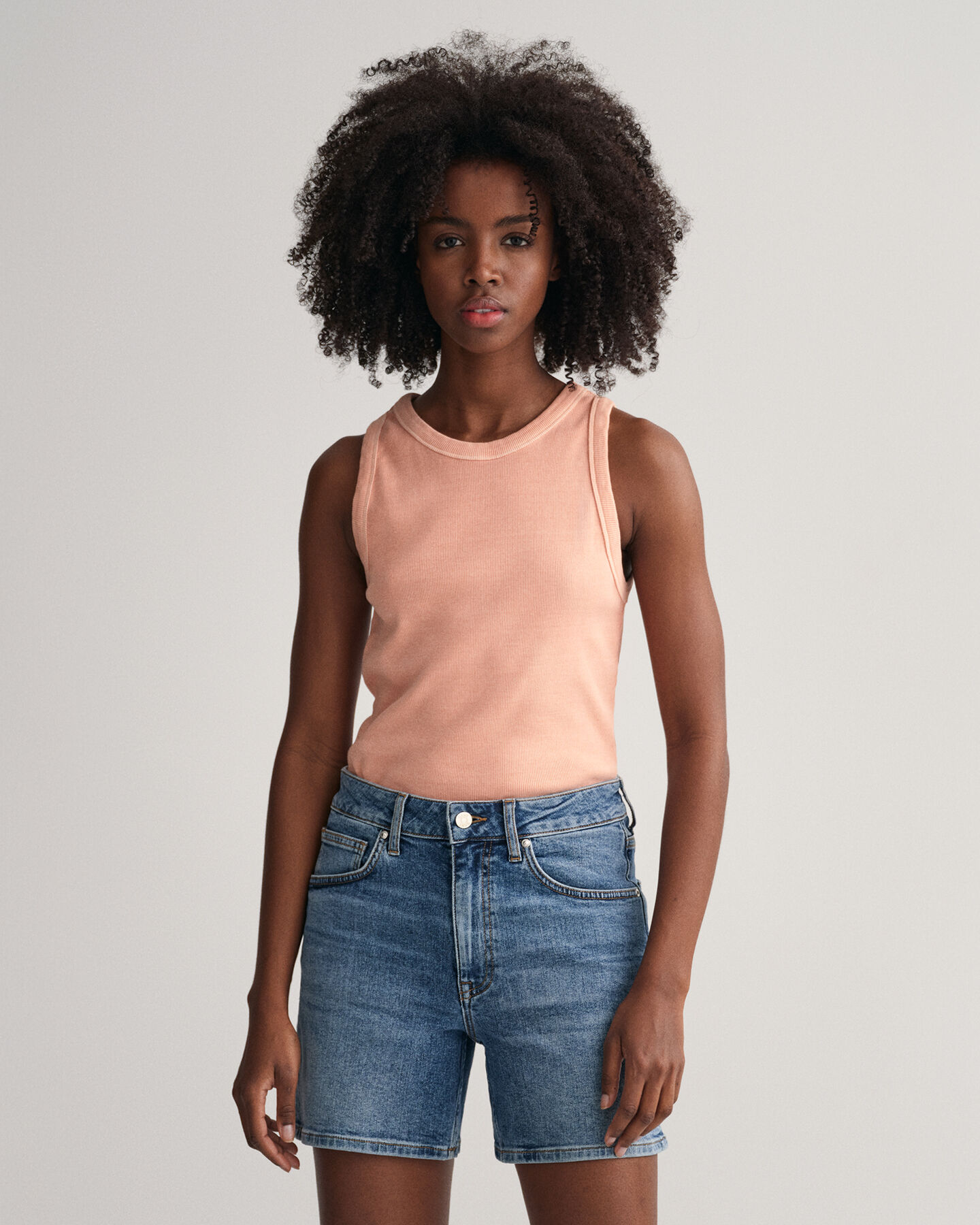 Débardeur côtelé à col montant Sunfaded