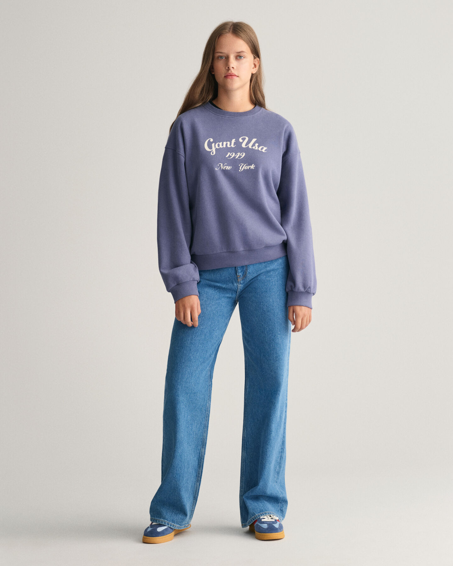 Sweat-shirt ultra-ample Script Graphic Teen Girls