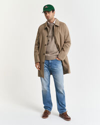 Pull col rond en laine mélangée mouchetée