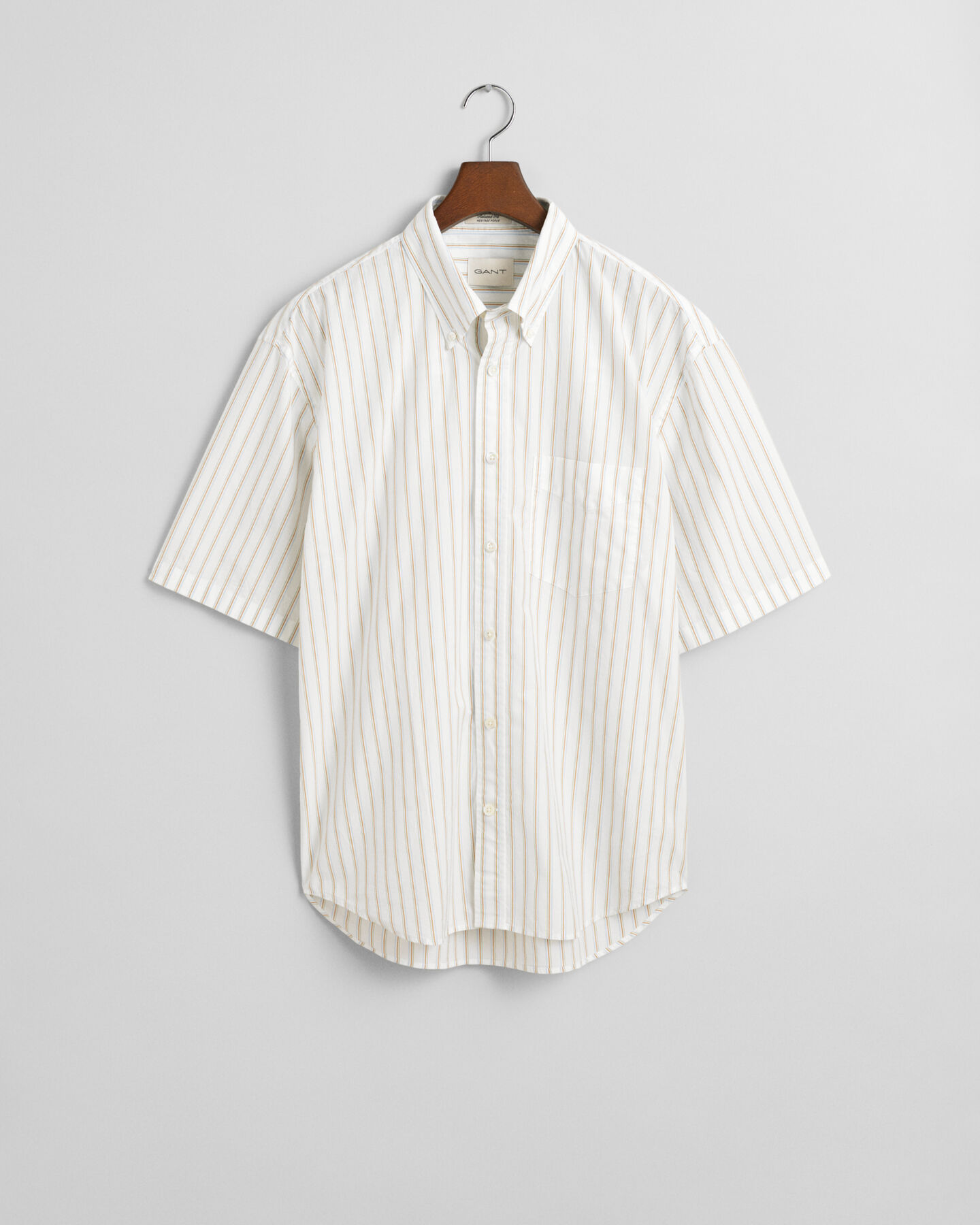 Chemise relaxed fit ray&eacute;e &agrave; manches courtes Heritage Poplin