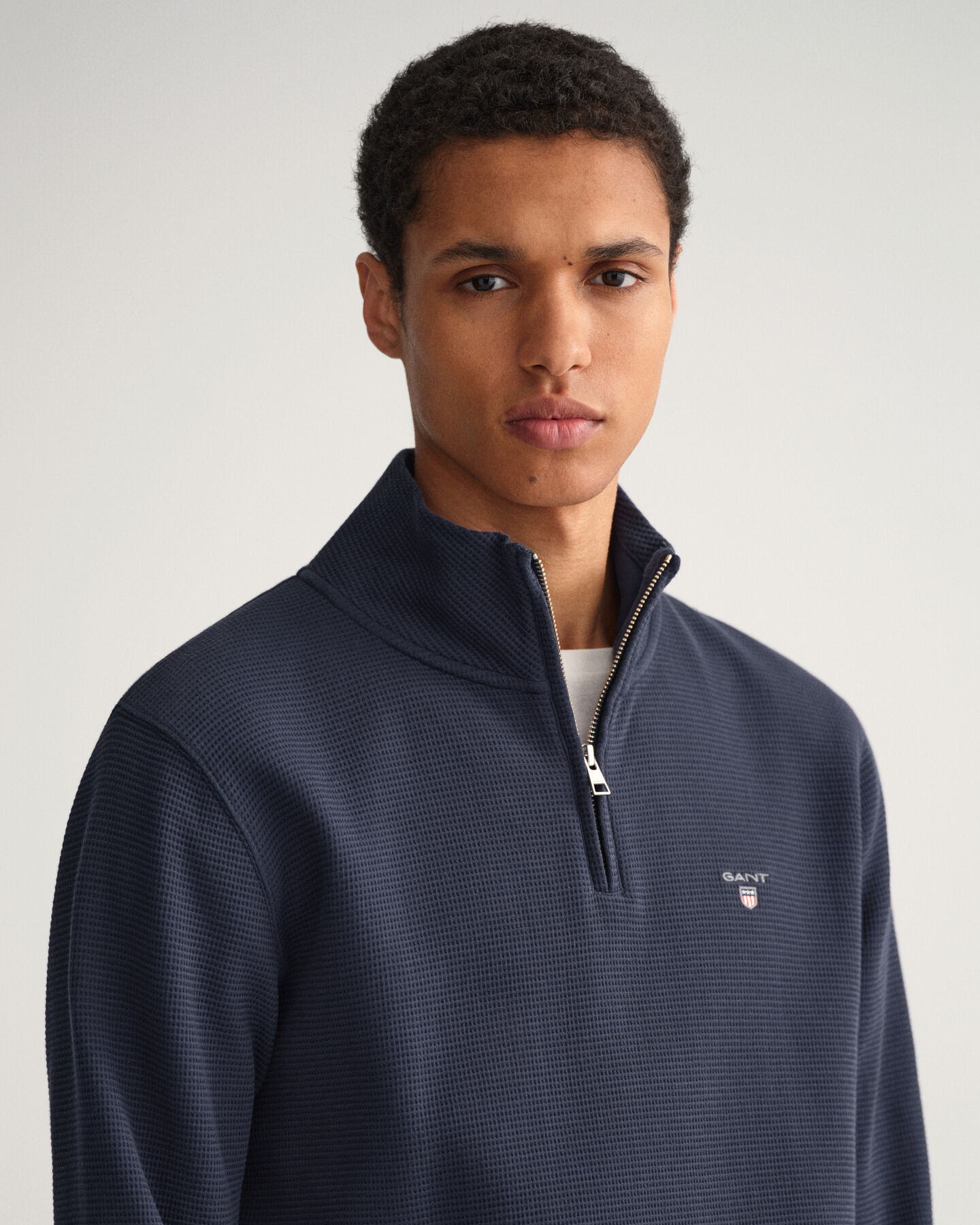 Sweat-shirt &agrave; demi-zip Waffle