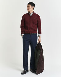 Pull à demi-zip en maille de coton torsadée