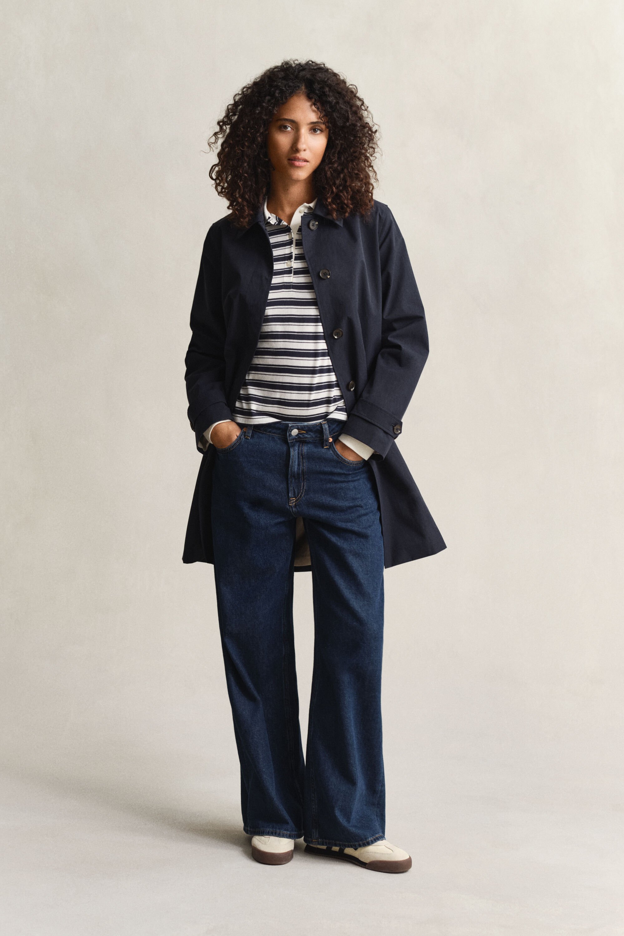 Polo rayé à manches longues