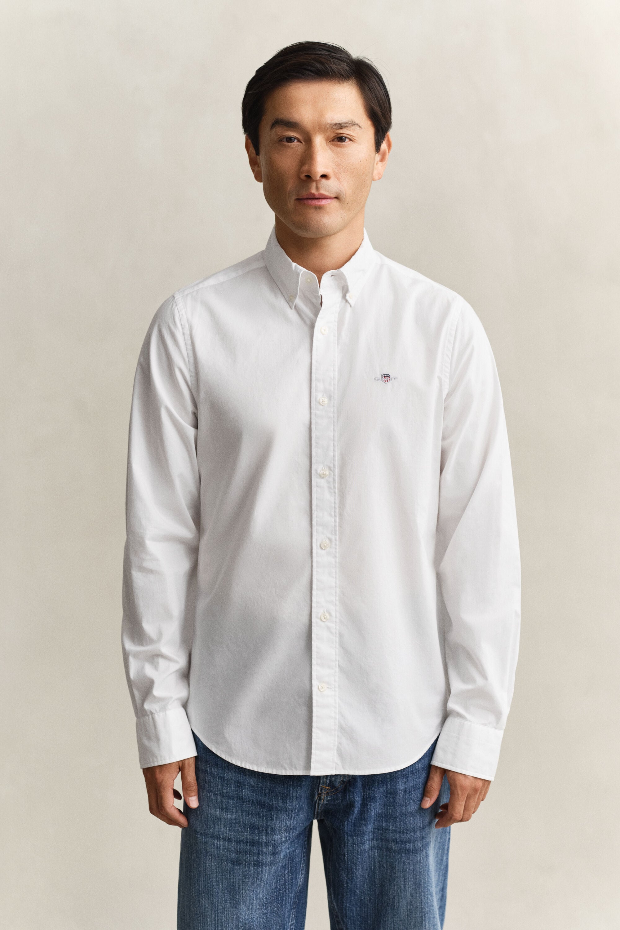 Chemise coupe slim en popeline classique