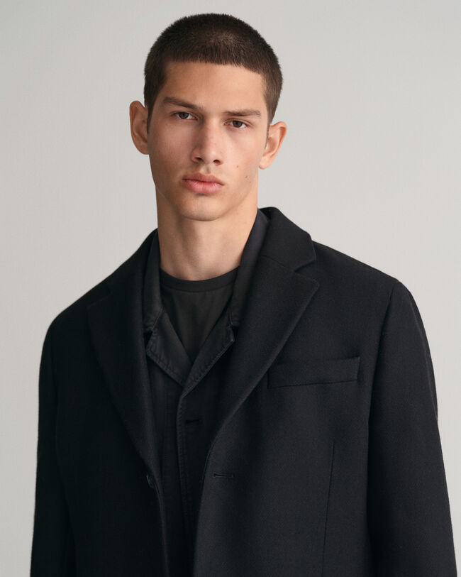 Pardessus ajusté en laine classique